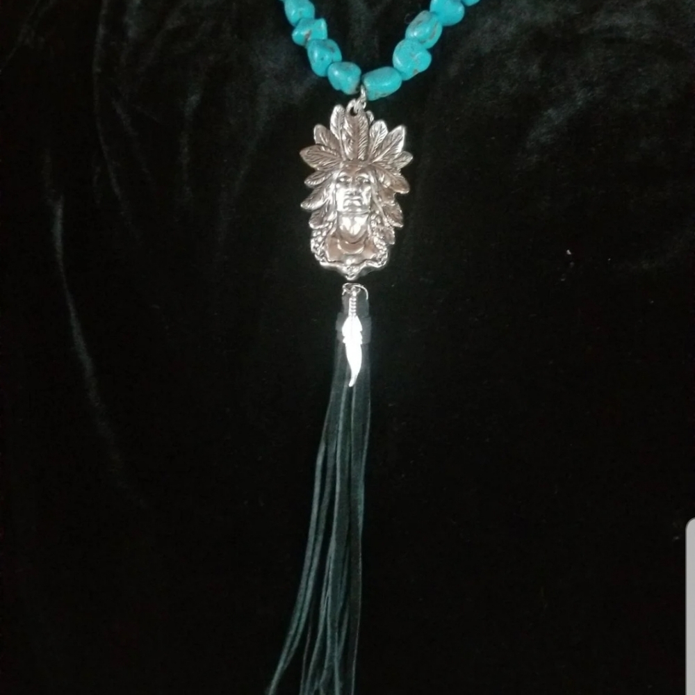 Southwest , Boho, turquoise necklace